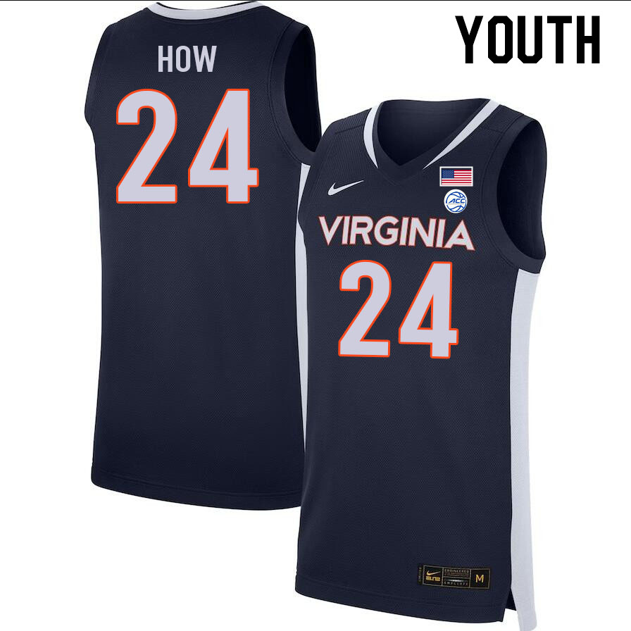 Youth #24 Tristan How Virginia Cavaliers College 2022-23 Stitched Basketball Jerseys Sale-Navy - Click Image to Close